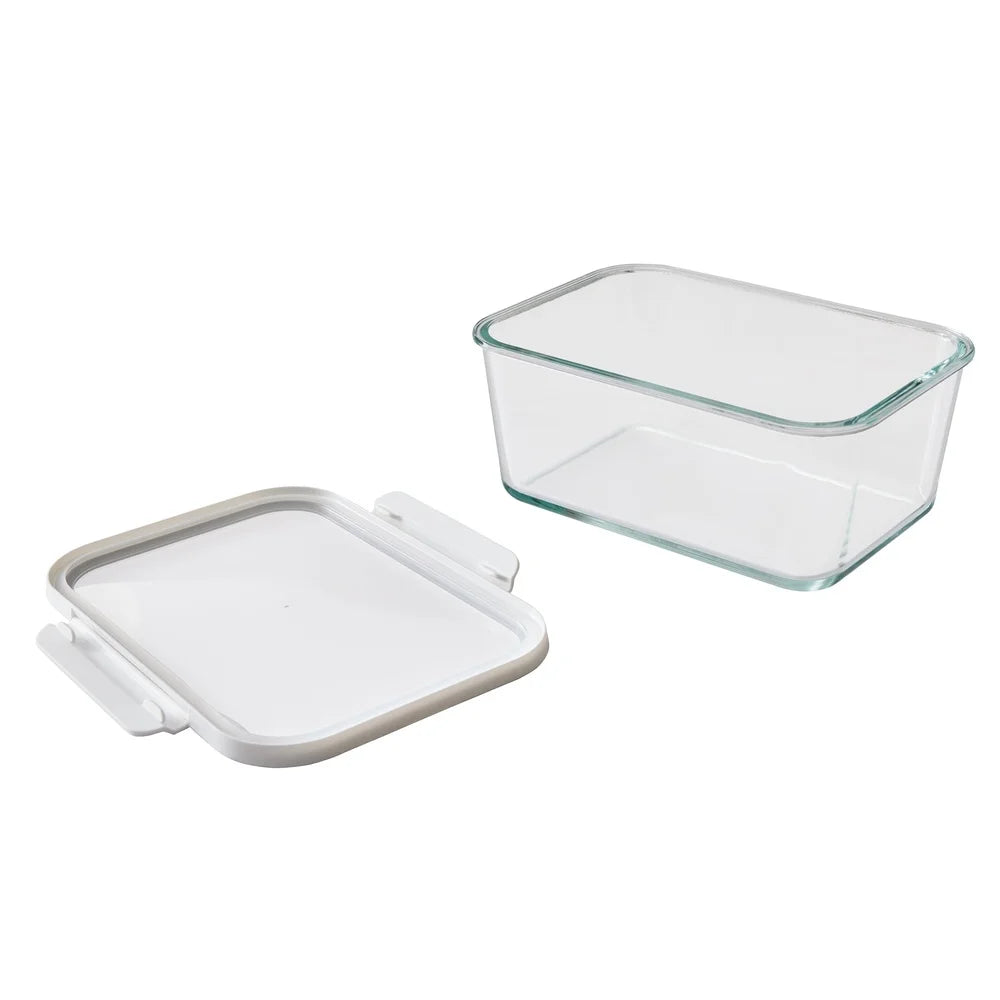 14 Cup Glass Food Storage Container with Tritan Lid Microwave Freezer Dishwasher Safe Stackable 2 Pieces