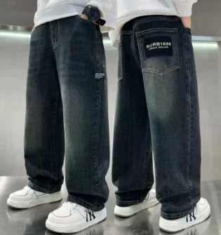 Teenage Kids Boys Classic Denim Jeans Baby Clothes Children's Casual Bowboy Pants Bottoms Trousers for Infant Boy 4-11 Years