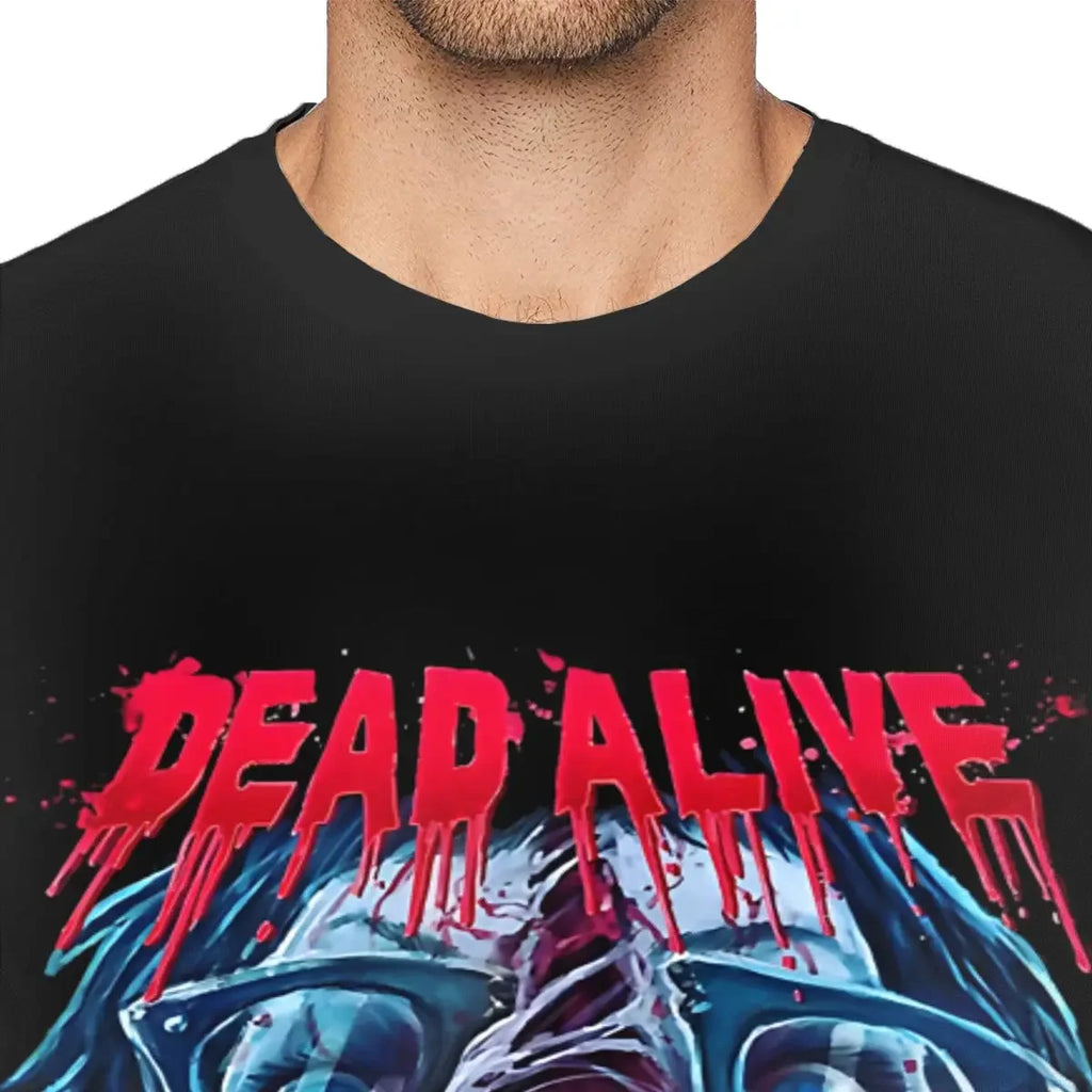 Horror Movie T-Shirts for Men Braindead Horror Movie Cool Pure Cotton Tees Round Neck Short Sleeve T Shirt Summer Clothes