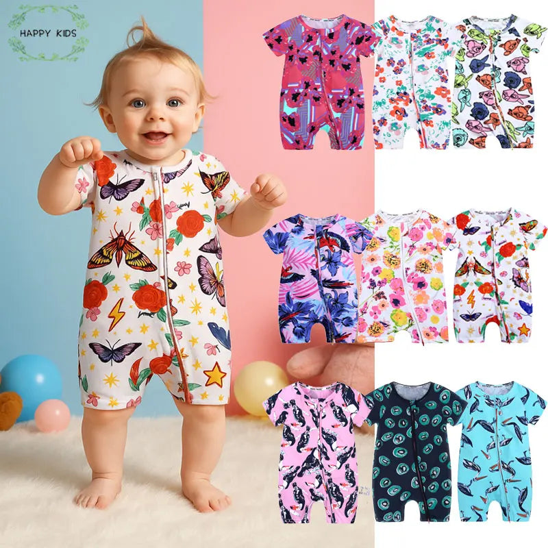 Summer Comfortabale 2025 Tollder Baby Girl Boy Romper Clothing Short Sleeve Infant Jumpsuit Bodysuit For Newborn Pajamas Onesies