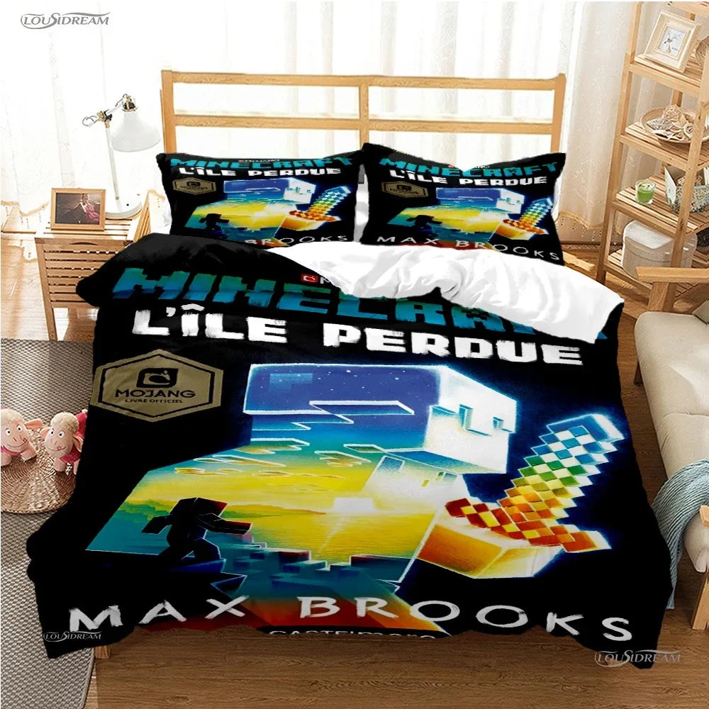 Game bedding set our-piece Animation Game Virtual World Surrounding Robl Bed Sheet Quilt Cover Student Dormitory Bed Gift