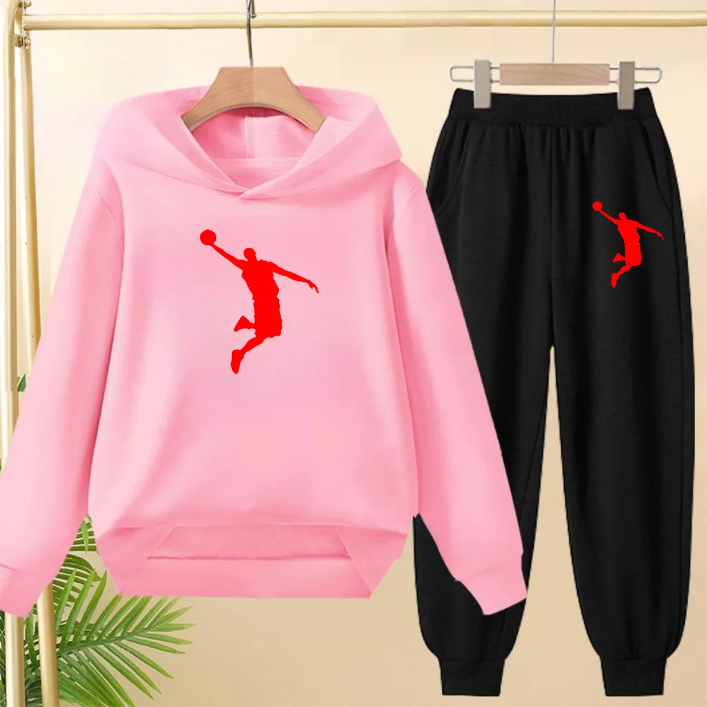 Children's Sportswear,playing Clothes, Hooded Sweatshirts and Long Pants Are Suitable for Boys and Girls Aged3to13.Charming Sets