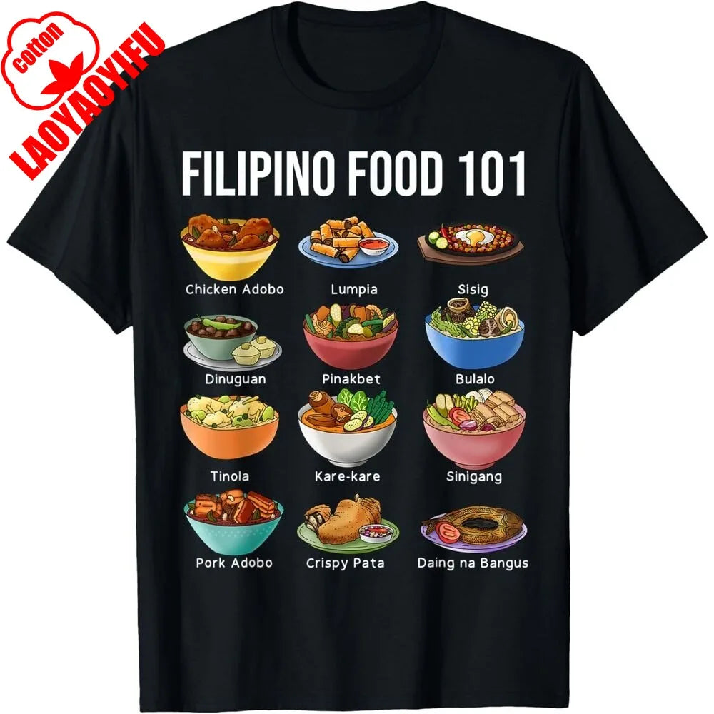 NEW Filipino Food 101 Popular Pinoy Food Funny Cool Filipino Tee T-Shirt