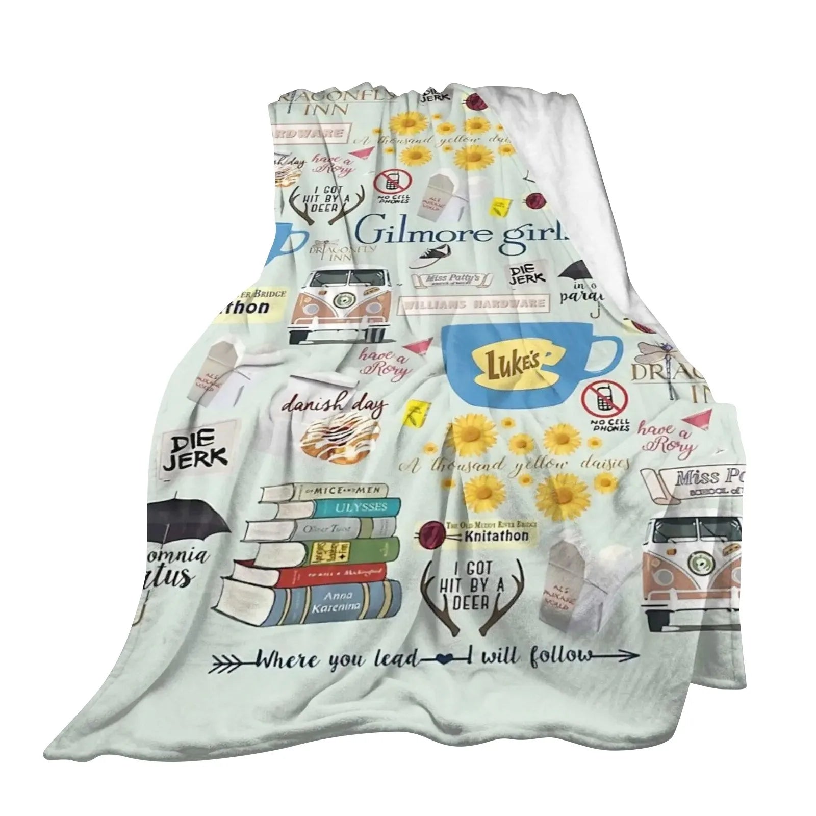 Flannel Digital Printed Blanket Bed Blanket Small Cover Blanket Soft And Comfortable Single-Sided Printing, Bed Sofa Blanket