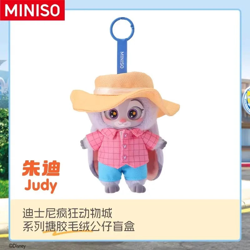 2025 MINISO Zootopia Vinyl Plush Blind Box Keychain Nick and Judy Vinyl Plush Toys Cute Dolls Gifts for Girls Trendy Toys