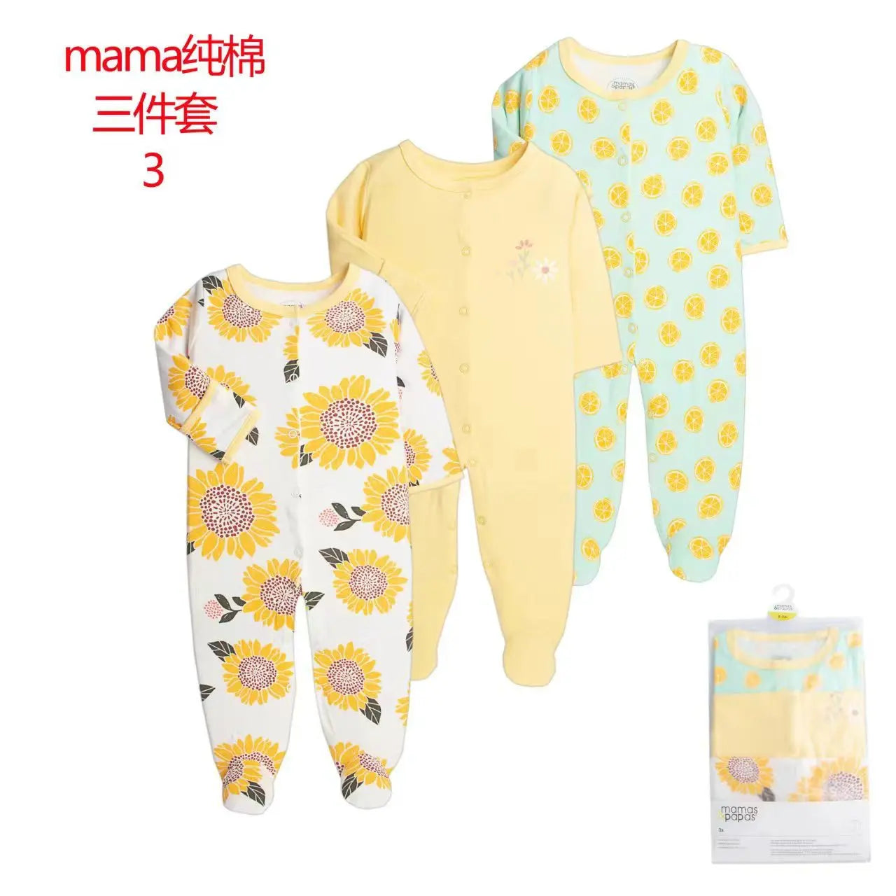 3 Pcs/Lot Autumn Winter Long Sleeve Casual Sweet Baby Girl Romper 100%Cotton Soft Newborn Jumpsuits Clothes