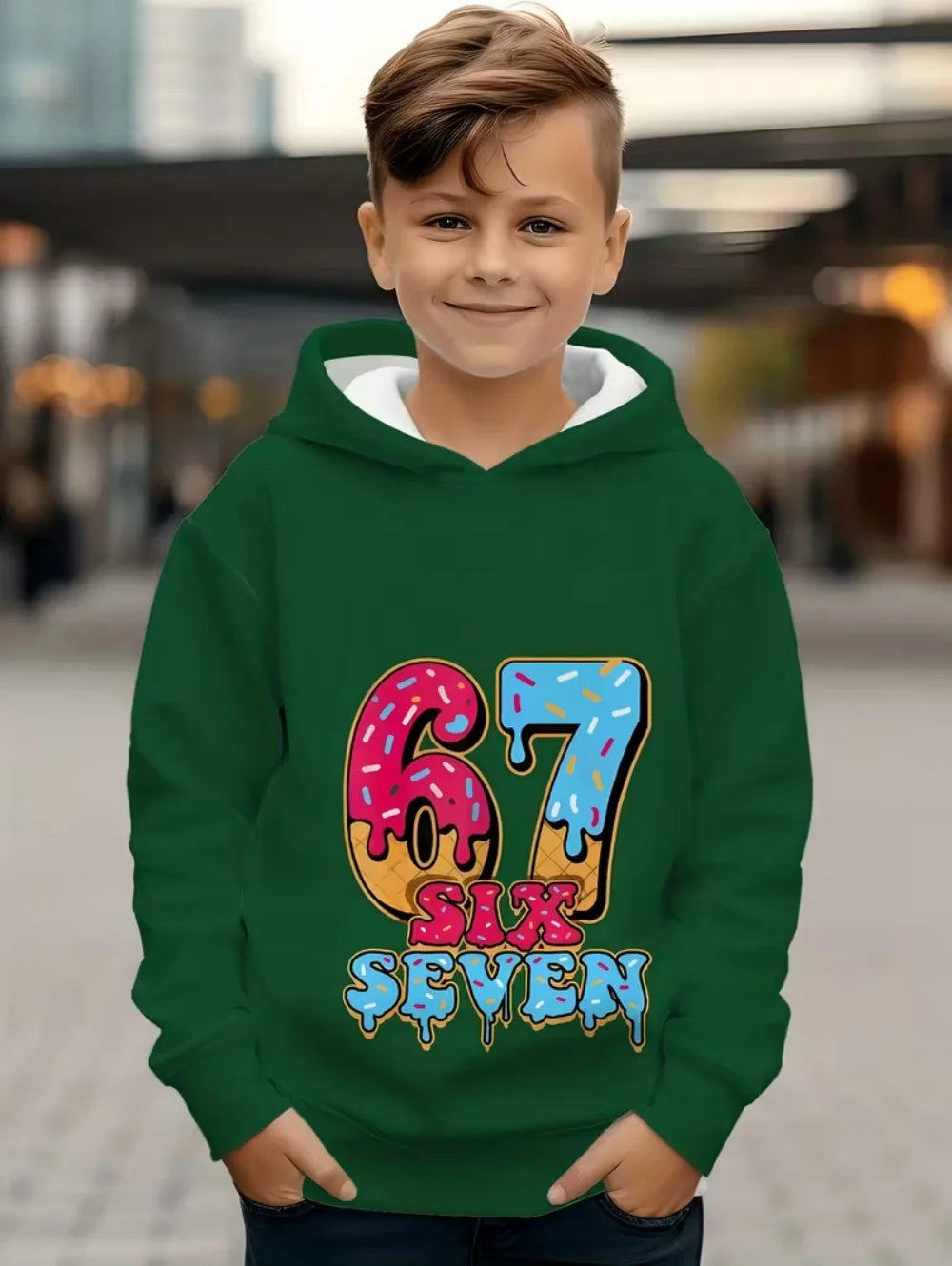 Fun Six Seven 6 7 Meme Design Hoodie for Kids Chaotic Humor Y2k Game Saying Tee Novelty Gift Boys Top Fashion Children's Clothes