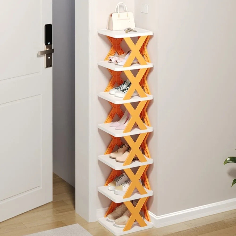 Detachable Folding Shoe Racks X-Shaped Space Saving Shoes Storage Organizer Plastic Dustproof Multi Layer Simple Shoes Shelf