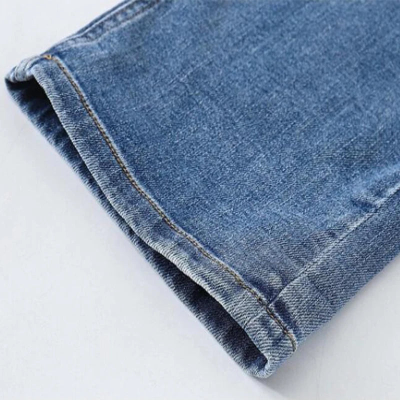 Boys Denim Pants Elastic Waist Trousers Fashion  Letter Print Spring Autumn Teenager Kid Boy Jeans New Casual Clothes 3-12 Years