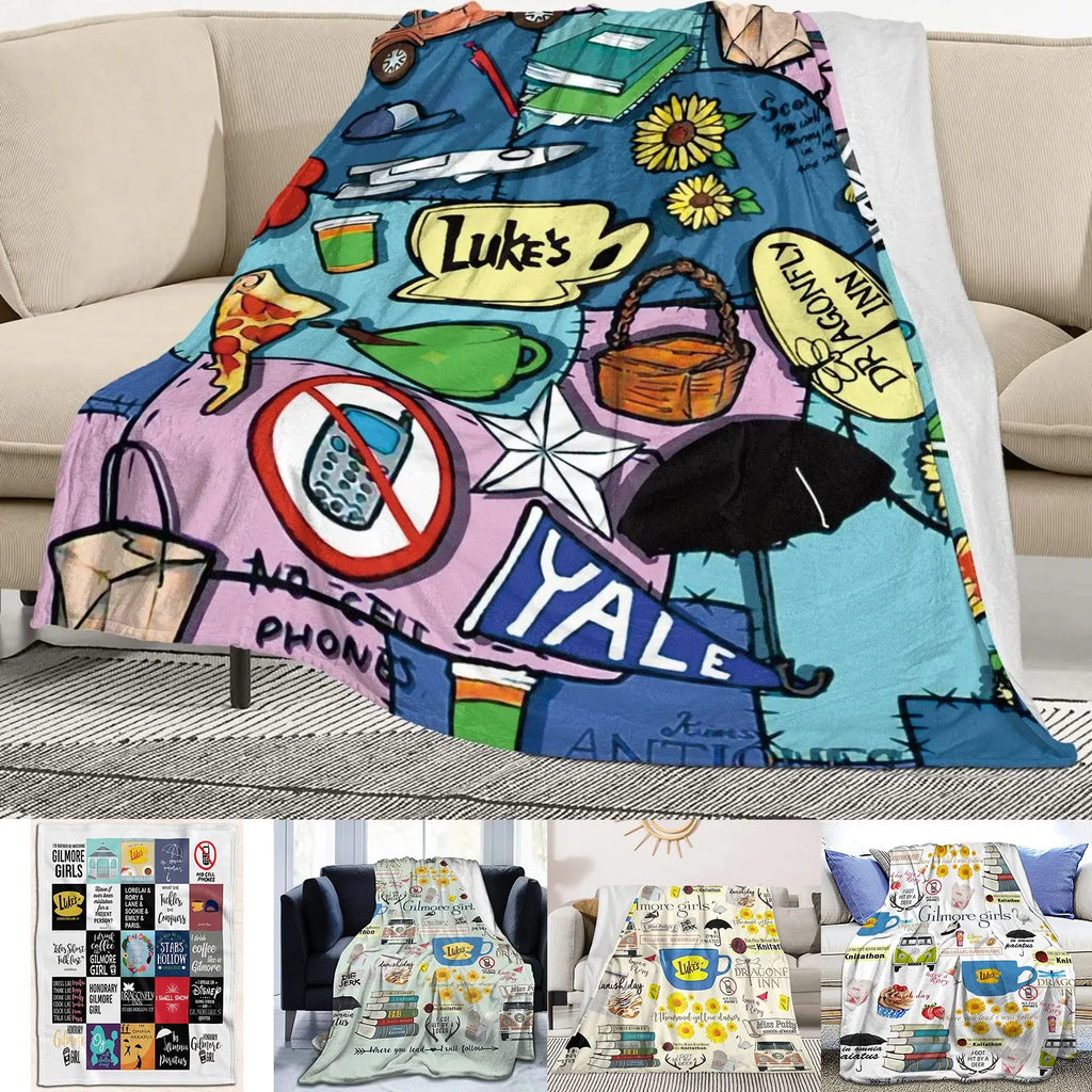 Flannel Digital Printed Blanket Bed Blanket Small Cover Blanket Soft And Comfortable Single-Sided Printing, Bed Sofa Blanket