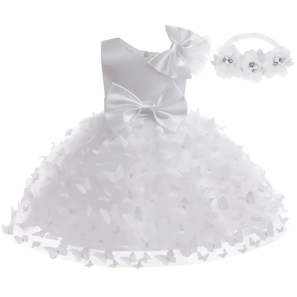 Baby Girl Clothes For Baptismal 1st Birthday Dress Girls Party Dresses Butterfly Wedding Princess Dress Kids Christmas Costume