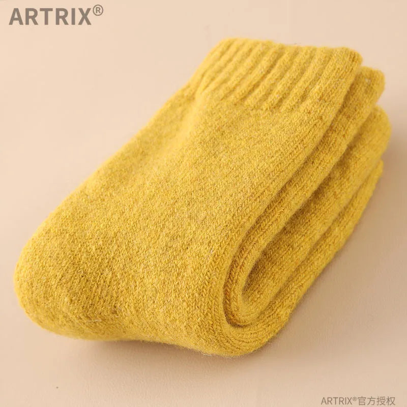 Winter Warm Thicken Wool Cashmere Socks Solid Color White Knee High Long Home Stocking for Baby Boy Girl Kids Children Stuff
