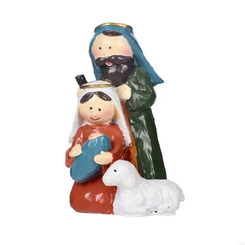Handcraft Resin Nativity Scene Figurine Holy Family Statue Perfect For Christmas Home Decors And Religious Celebration