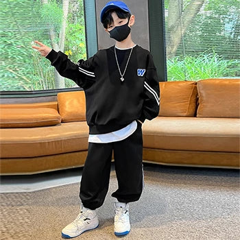 5 6 8 10 12 14 Years Teen Boys Clothing Sets New Fashion Spring Autumn Sweatshirt + Pants 2Pcs Tracksuit Suits For Kids Clothes