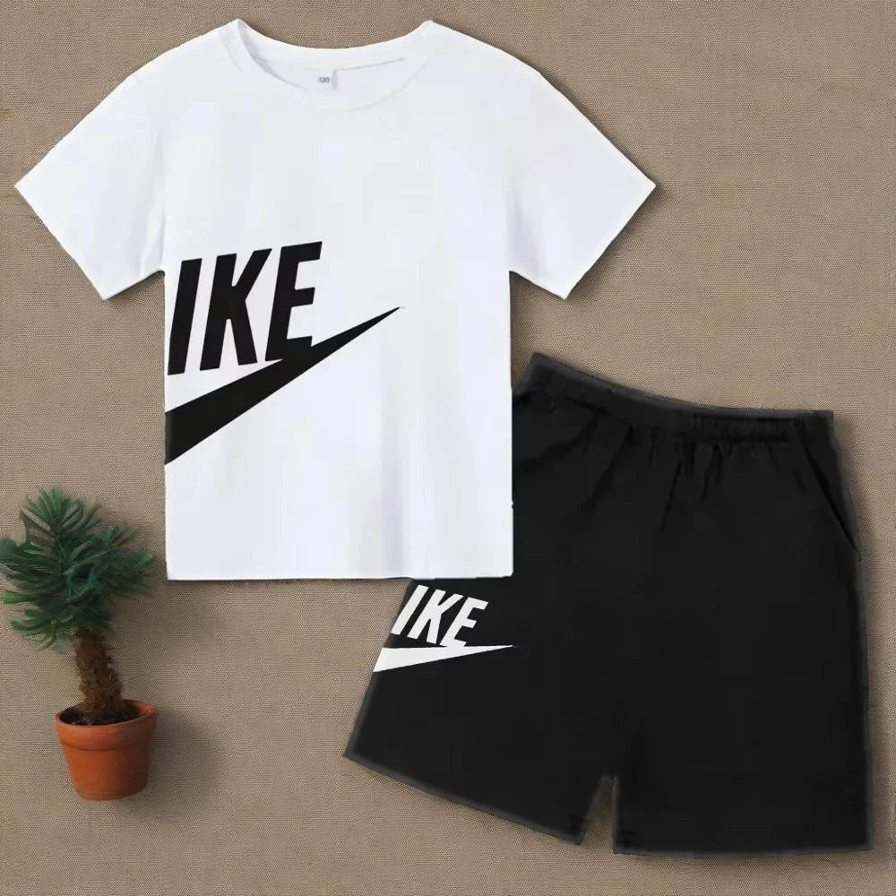 Children's Clothing Kids & Teen T-Shirt Set Summer Top + Shorts 2 Piece Set Short Sleeve Casual Fashion Boys Girls Kids Set