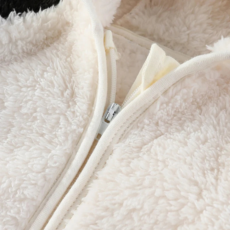 Soft Newborn Baby Jumpsuit Flannel Autumn Winter Boys Girls Clothes Cartoon Newborn Bodysuit Coat Warm Rompers for Babies 0-18M