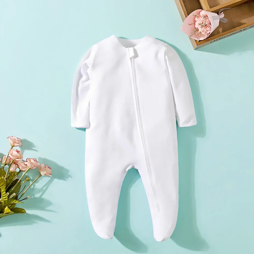 Newborn Footed Pajamas Zipper Girl and Boy Romper Long Sleeve 0-12 Months Baby Clothe Jumpsuit Cotton Fashion Baby Clothing