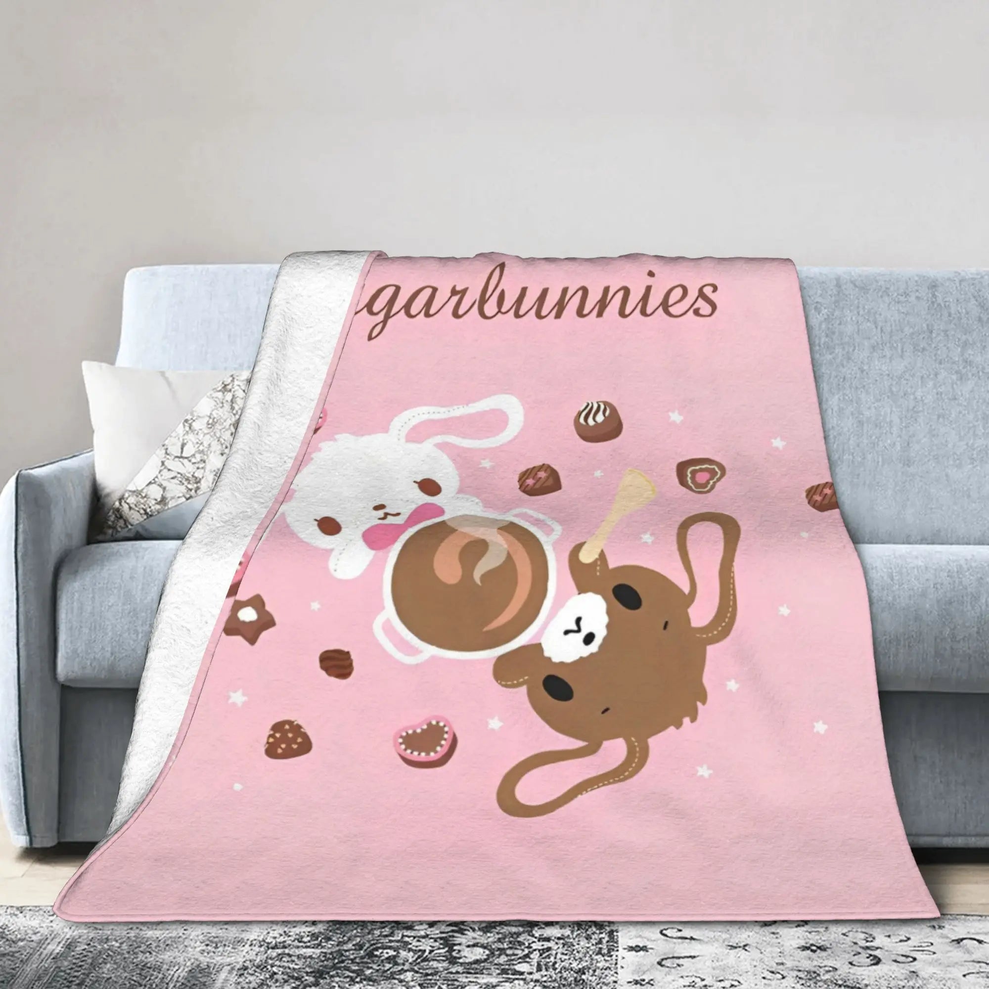 Cartoon Sugarbunnies Blanket  Fleece Awesome Soft Throw Blankets for Bedspread  Winter