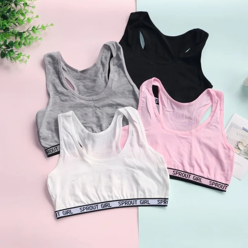 Teenage Clothes Girls Sport Bra Underwear Training Bra 8-14Y