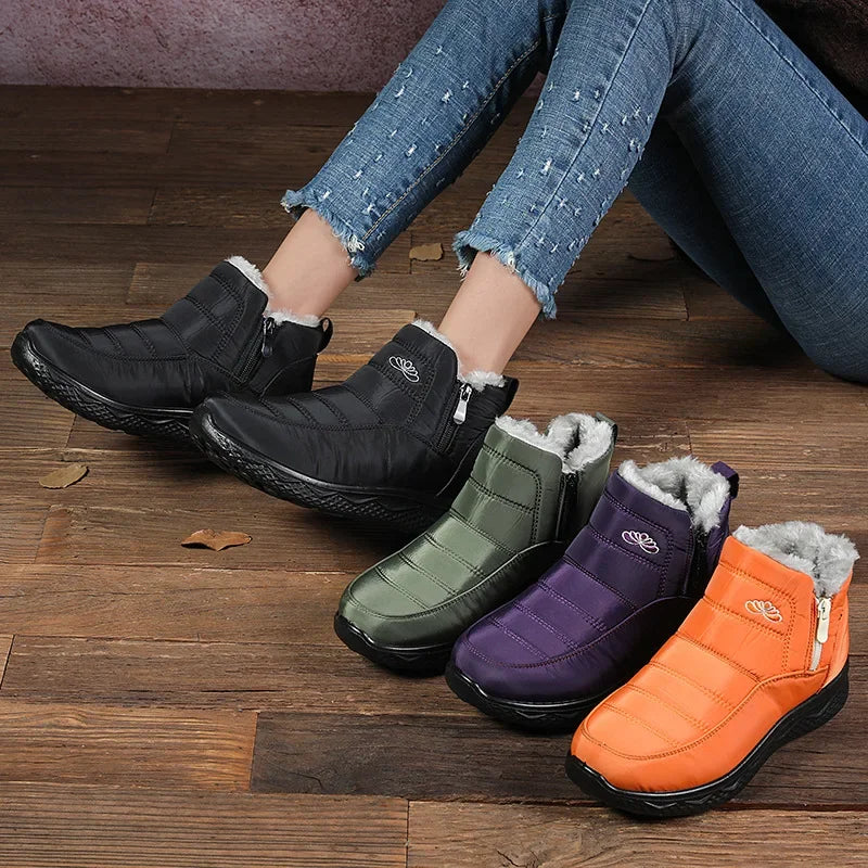 Thicken Plush Warm Snow Boots for Women 2024 Winter Non Slip Cotton Padded Shoes Woman Casual Down Waterproof Ankle Boots Female
