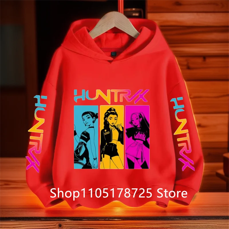 Y2K KPop Demon Hunters Hoodies Teenage Girls Boys Rumi KPop Demon Hunters Hoody Autumn Casual Long Sleeve Children's Clothing