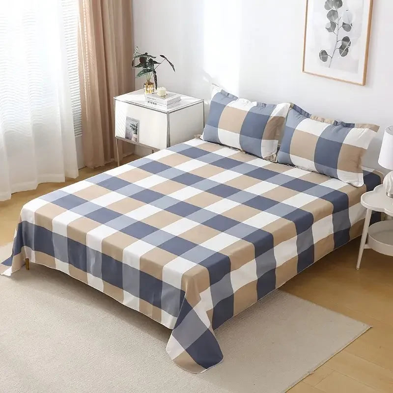 ‌Bohemian Bed Sheet Set - 400TC Mediterranean-Style Cotton with Fade-Resistant Dye for Dorm Essentials