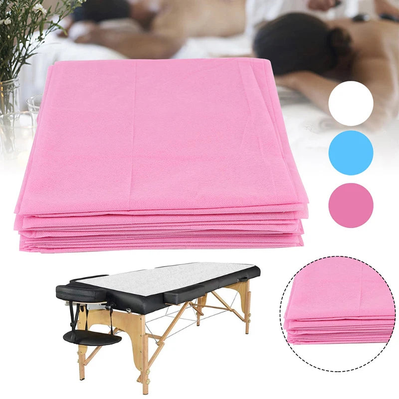 Non woven disposable massage bed sheets, suitable for beauty salons, spa centers, hotel travel, 10 sheets of 80x180cm bedding