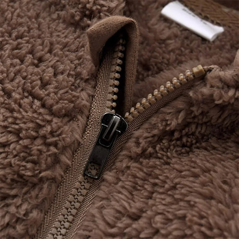 Pudcoco Infant Baby Jumpsuit Long Sleeve Hooded Zipper Closure Winter Romper Clothes for Boys Girls 0-12M