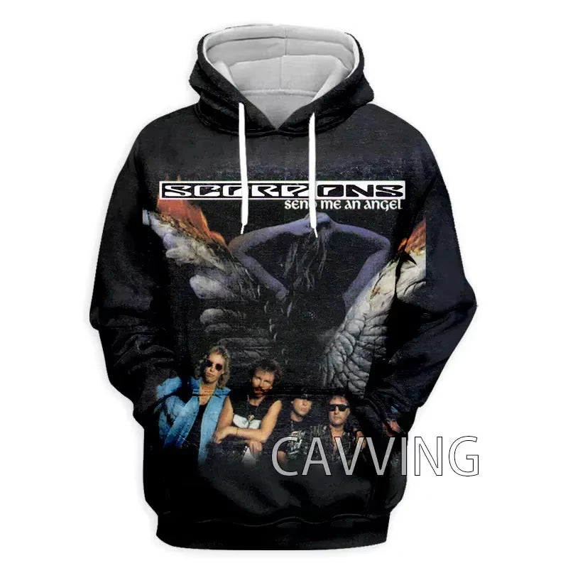 New Rock Hoodie Sweatshirt Scorpions Band 3d Print Hoodie Men Fashion Plus Size Tracksuit Women Sweat Men Clothes Teen Coat New
