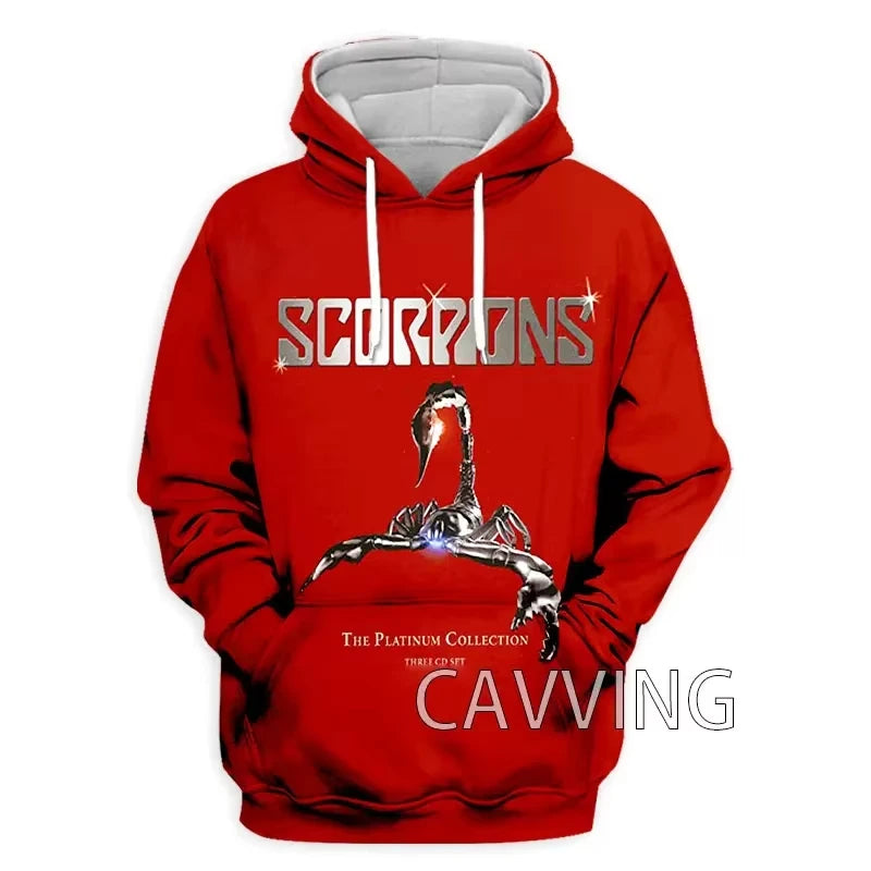 New Rock Hoodie Sweatshirt Scorpions Band 3d Print Hoodie Men Fashion Plus Size Tracksuit Women Sweat Men Clothes Teen Coat New