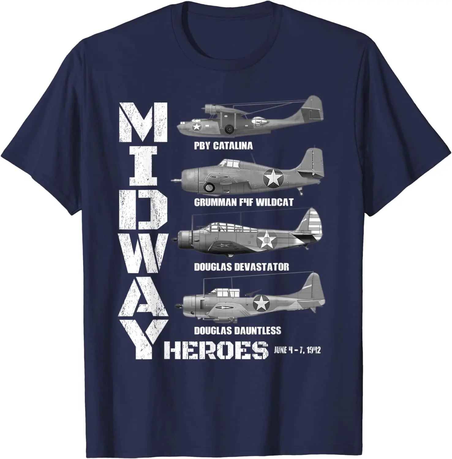 The Battle of Midway Plane Spotting American WW2 Planes Men T-Shirt Short Sleeve Casual 100% Cotton O-Neck Summer Shirts