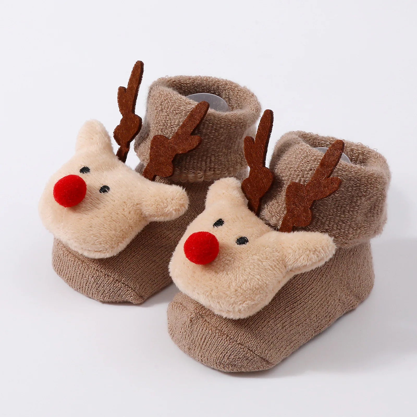 Cute Elk Santa Claus Doll Knitted Baby Socks Newborn Toddler Soft Snowman Warm Floor Socks Girls Infant Boys Mid Socks New