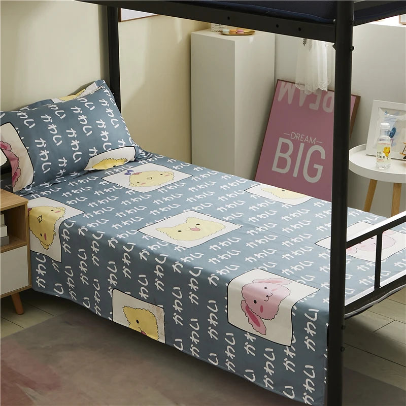 Printed Bed Sheet 1pc For Single Bed 120*210cm Home Textile Modern 100% Polyester Flat Sheets Bed Linens Single Bedspread