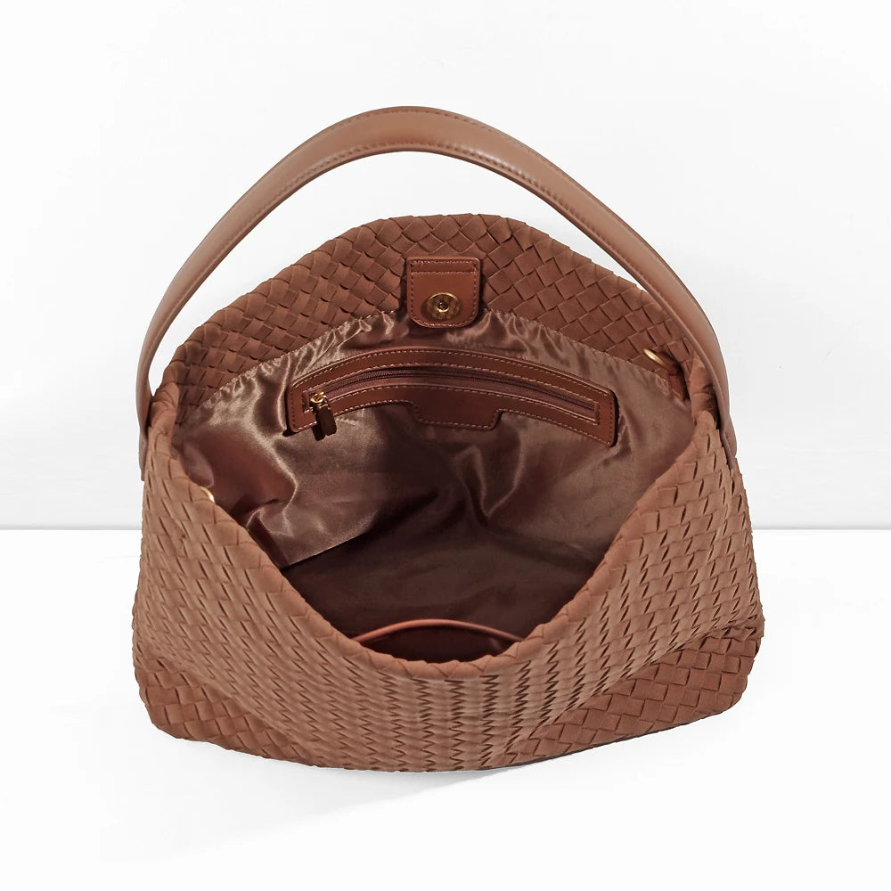 Women's Woven Handbag Suede Fashion Shoulder Bag Designer Handbags and Purse 2025 Trend Female Tote bags Bucket Bag