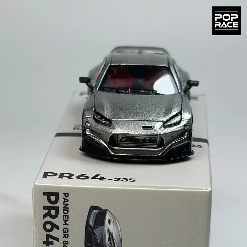 POPRACE 1:64 PANDEM GR86 Silver alloy car model 235