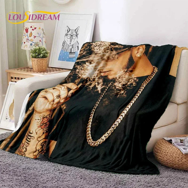 Free Anuel AA Rapper Hip Hop Singer Soft Flannel Blanket for Beds Bedroom Sofa Picnic,Throw Blanket for Outdoor Leisure Nap Gift
