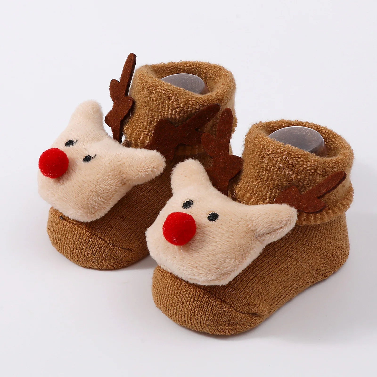 Cute Elk Santa Claus Doll Knitted Baby Socks Newborn Toddler Soft Snowman Warm Floor Socks Girls Infant Boys Mid Socks New