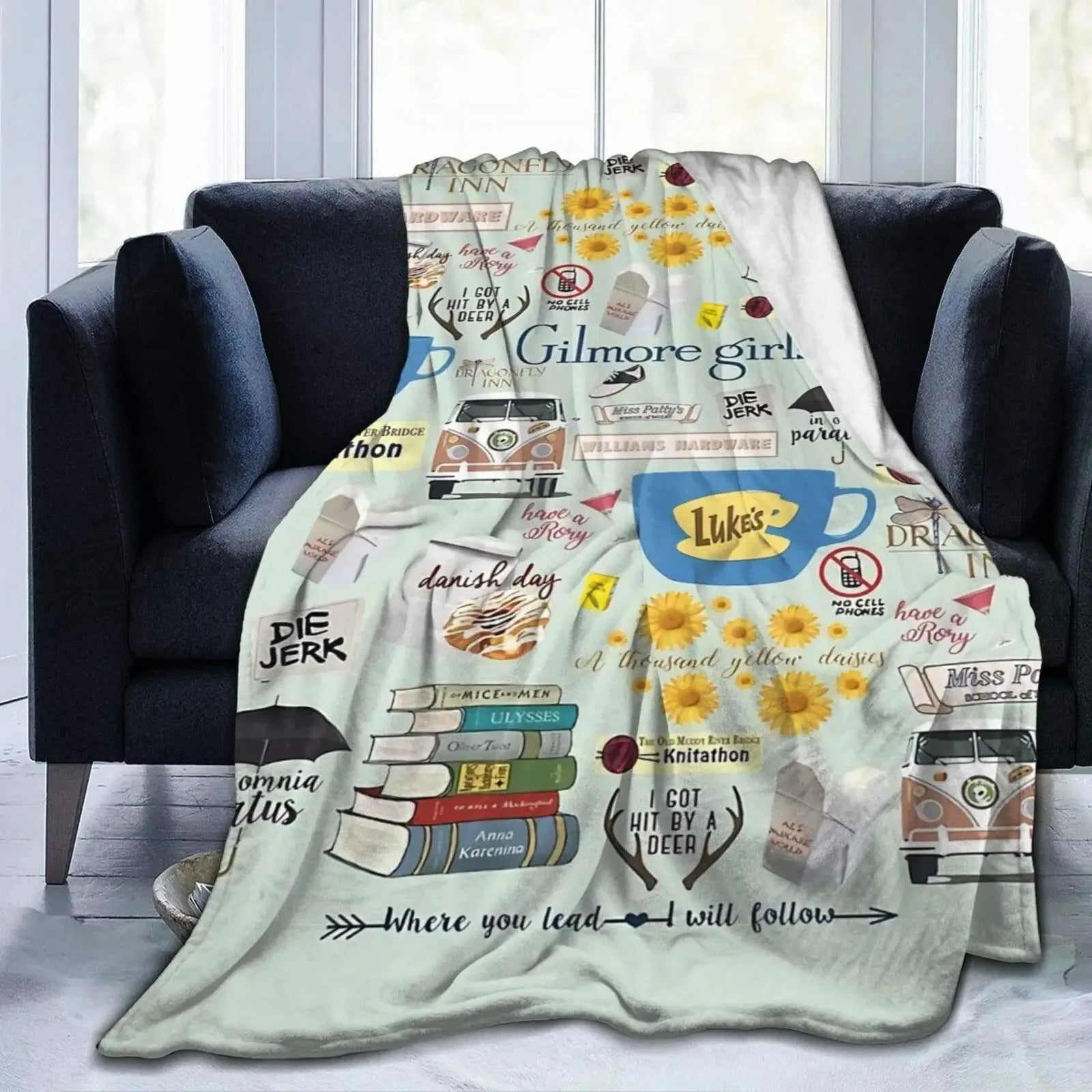 Flannel Digital Printed Blanket Bed Blanket Small Cover Blanket Soft And Comfortable Single-Sided Printing, Bed Sofa Blanket