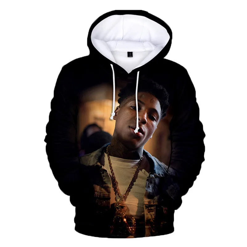 1 Piece Custom Your Picture Hoodies Rapper YoungBoy 3D Print Sweatshirts Men Women Hooded Oversized Hoodie Fashion Kids Pullover