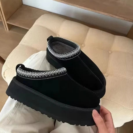 2026 New Classic Ultra Mini Platform Boots Leather Suede Wool Comfort Winter Womens Fur Slippers Size 35-43