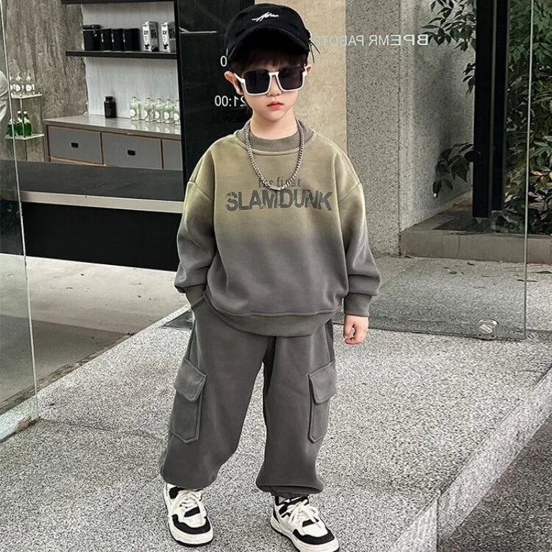 Boys Sweatshirts +Pants Kids Suits 2PCS/Set Cotton 2025 Packet Spring Autumn Cotton Christmas Gift Teenagers Tracksuits Outfits 