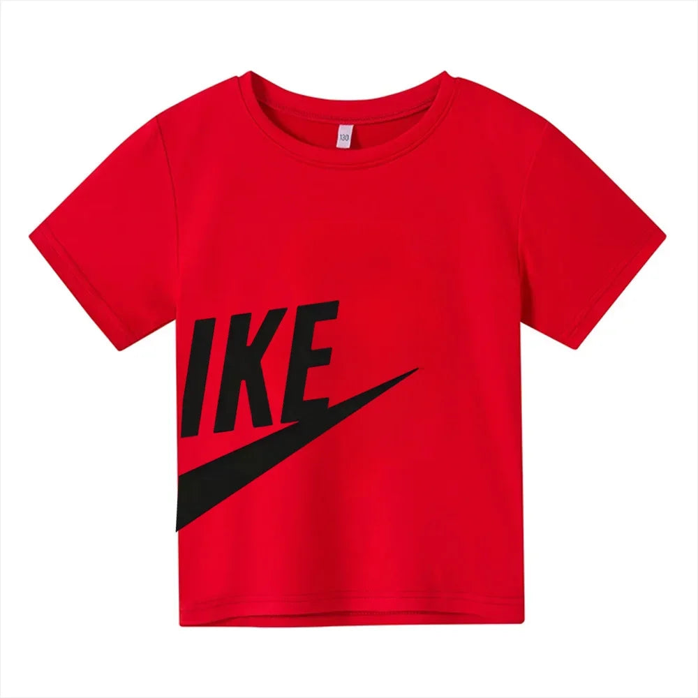 Summer Kid Teen Tshirt Short Sleeved Cotton Brand Print Comfortable Casual Tops Tees Children's Clothing Boys and Girls T-shirt