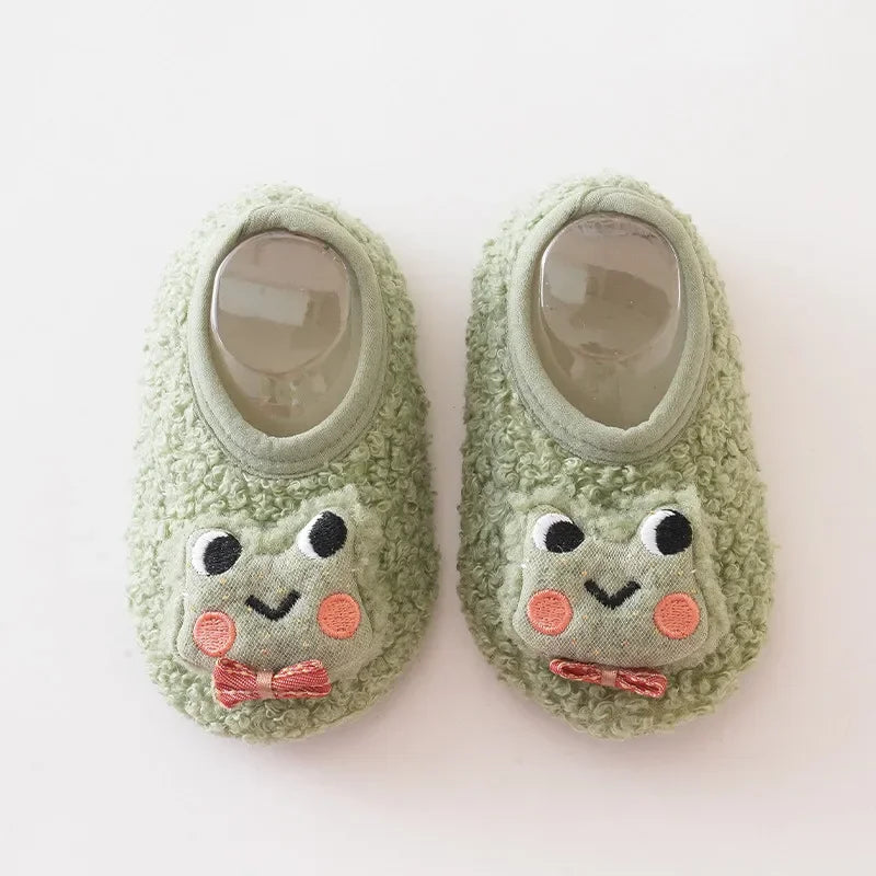 Baby Floor Socks Cartoon Plush Soft Sole Baby Slippers Toddler Warm Shoes Children Soft Non-slip Prewalkers Indoor Home Slippers