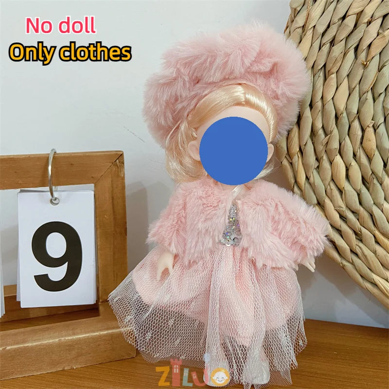 16-17cm BJD Doll Clothes for Boys Girls Princess Dress up Cute Doll Clothes Kids Birthday Gifts Children's Toys