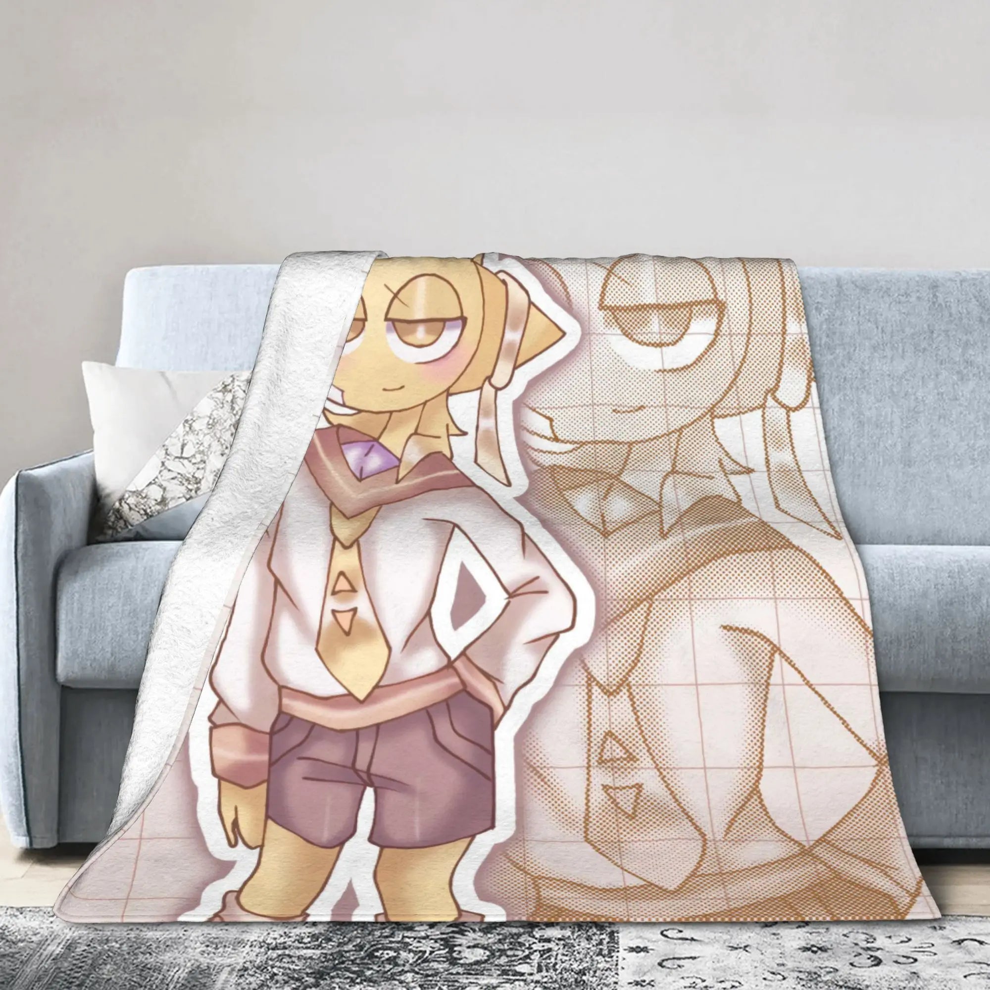 Warm Soft BlanketsChildren Travel Sprunki Gray & Wenda Throw Blanket  Flannel Bedspread For Bedroom Novelty Sofa Bed Cover