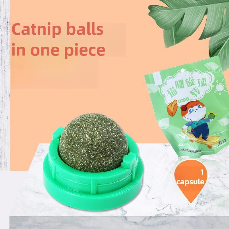New Cat Mint Toy Rotating  Mint Ball Baby  Snacks Cat Grass Plant Hair Transformation Pet Products Catnip