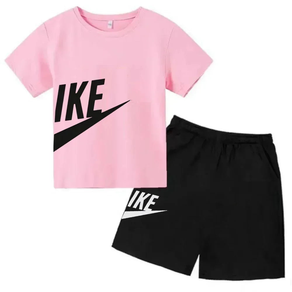 Children's Clothing Kids & Teen T-Shirt Set Summer Top + Shorts 2 Piece Set Short Sleeve Casual Fashion Boys Girls Kids Set