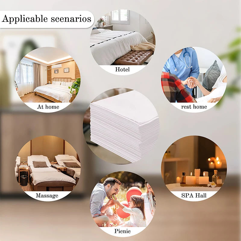 20/50Pcs Disposable Bed Sheets Beauty Salon Table Cover Non-woven Breathable 80*180cm Thickened Travel Anti-dirty Bedsheets