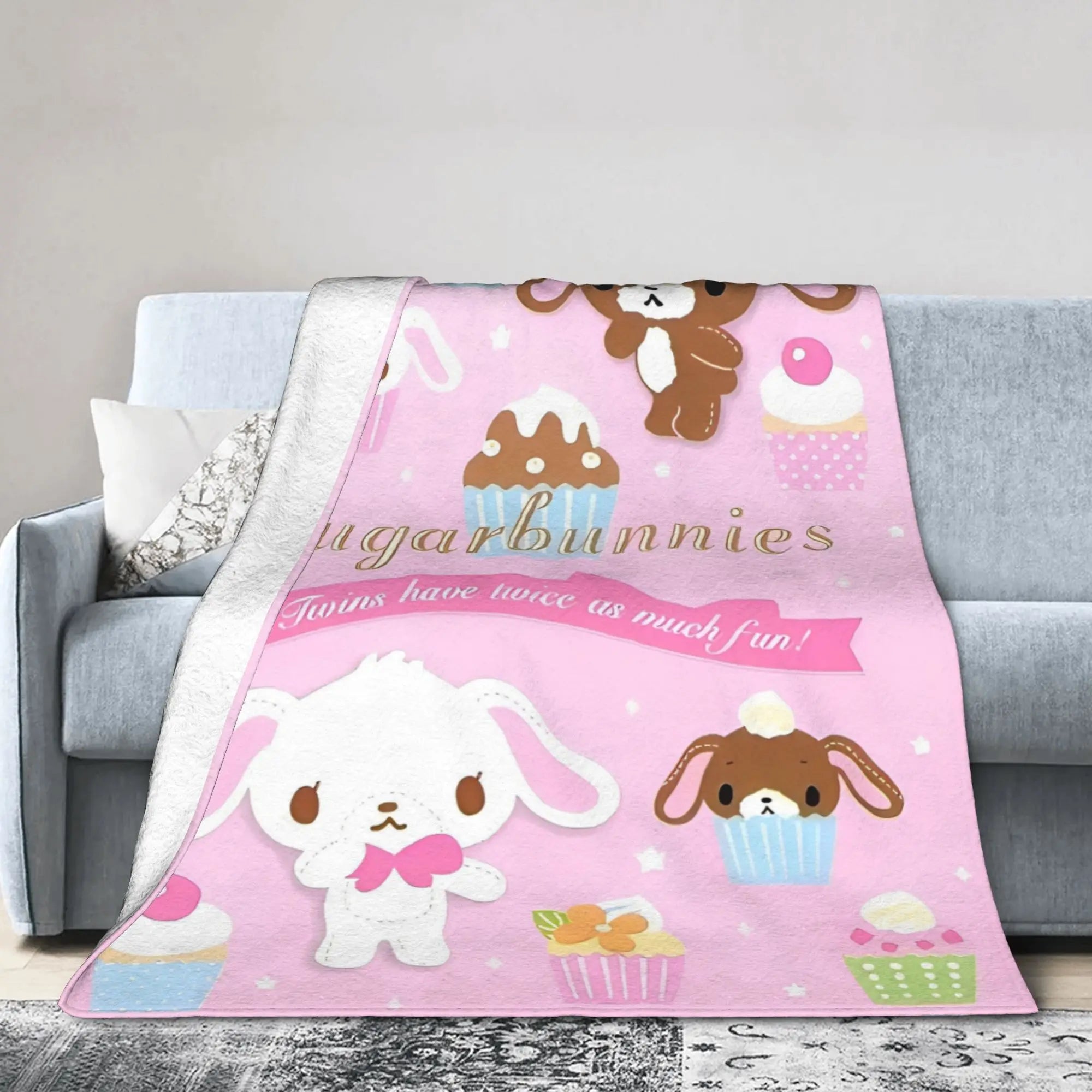 Cartoon Sugarbunnies Blanket  Fleece Awesome Soft Throw Blankets for Bedspread  Winter