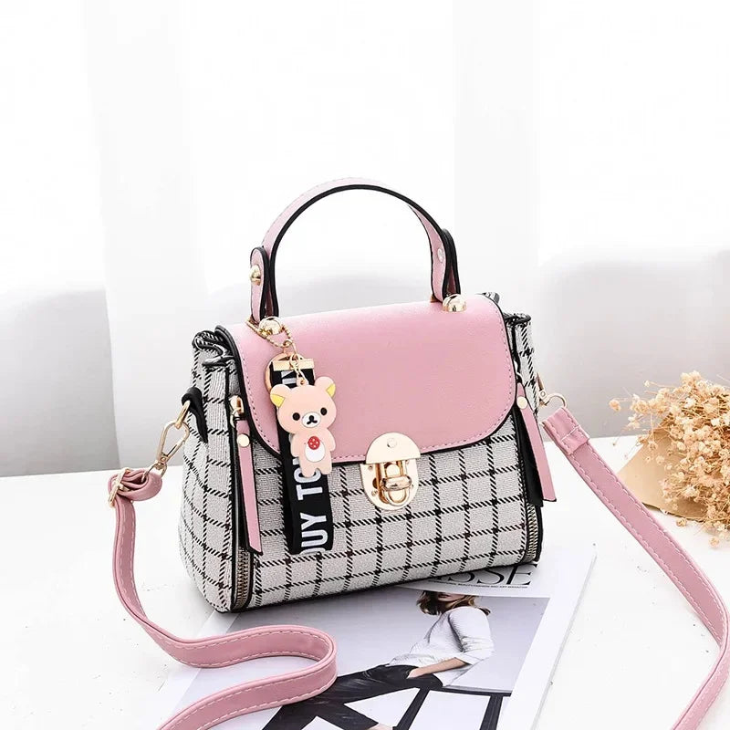 Fashionable Hot Sale Of The Season Women's Crossbody Bag Handbag Small Square Single Shoulder Bag Simple Grid Design Korean Styl
